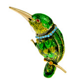 CINDY XIANG Broșe drăguțe de păsări emailate pentru femei, cu strasuri, modă, pentru animale, ochi roșii, haine de iarnă, accesorii pentru rochie, cadou bun