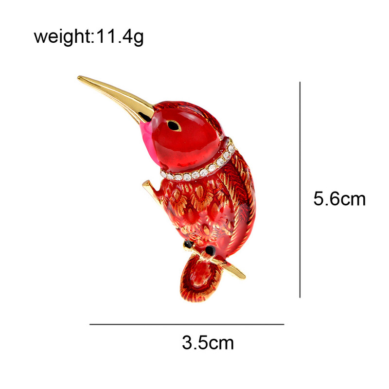 CINDY XIANG Broșe drăguțe de păsări emailate pentru femei, cu strasuri, modă, pentru animale, ochi roșii, haine de iarnă, accesorii pentru rochie, cadou bun