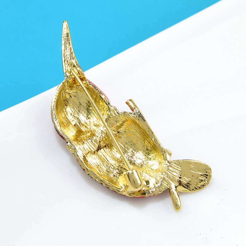 CINDY XIANG Broșe drăguțe de păsări emailate pentru femei, cu strasuri, modă, pentru animale, ochi roșii, haine de iarnă, accesorii pentru rochie, cadou bun