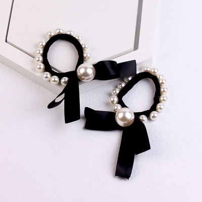 2/4 bucăți/pachet scrunchies de păr cu fundă mare de perle pentru femei coreeane legături de păr benzi de frânghie suport pentru coadă de cal fete seturi de accesorii de păr pentru nuntă