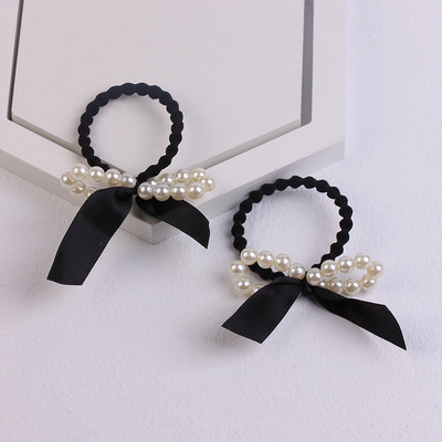 2/4 bucăți/pachet scrunchies de păr cu fundă mare de perle pentru femei coreeane legături de păr benzi de frânghie suport pentru coadă de cal fete seturi de accesorii de păr pentru nuntă