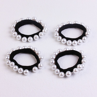 2/4 bucăți/pachet scrunchies de păr cu fundă mare de perle pentru femei coreeane legături de păr benzi de frânghie suport pentru coadă de cal fete seturi de accesorii de păr pentru nuntă