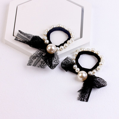 2/4 bucăți/pachet scrunchies de păr cu fundă mare de perle pentru femei coreeane legături de păr benzi de frânghie suport pentru coadă de cal fete seturi de accesorii de păr pentru nuntă