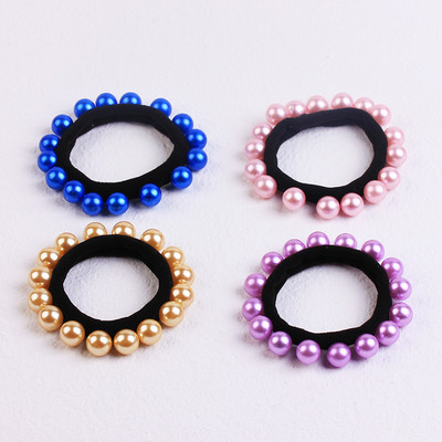 2/4 bucăți/pachet scrunchies de păr cu fundă mare de perle pentru femei coreeane legături de păr benzi de frânghie suport pentru coadă de cal fete seturi de accesorii de păr pentru nuntă