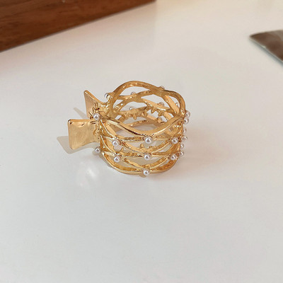 Agrafă de păr metal cu strasuri perle Agrafe de păr mici cu diamant Suport înalt pentru coadă de cal Gheare de păr Nuntă Accesorii pentru bijuterii pentru păr coreeană