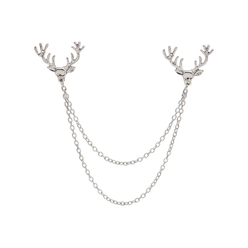 Bijuterii stil vintage oaie cap de cerb femei ciucuri femei ciucuri lanț aliaj guler pin broșă en-gros cadou de Crăciun fierbinte