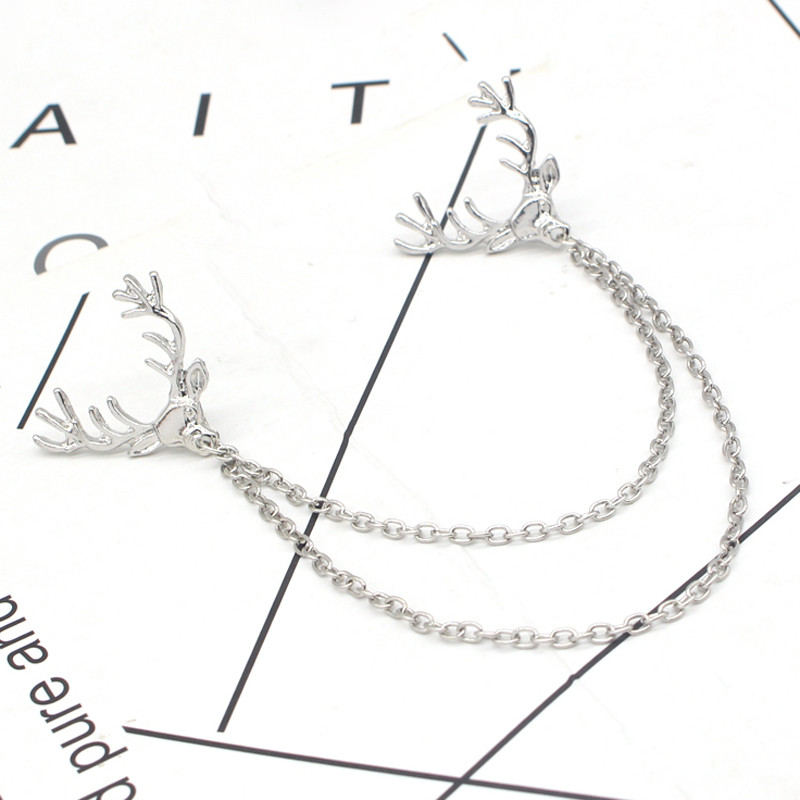 Bijuterii stil vintage oaie cap de cerb femei ciucuri femei ciucuri lanț aliaj guler pin broșă en-gros cadou de Crăciun fierbinte