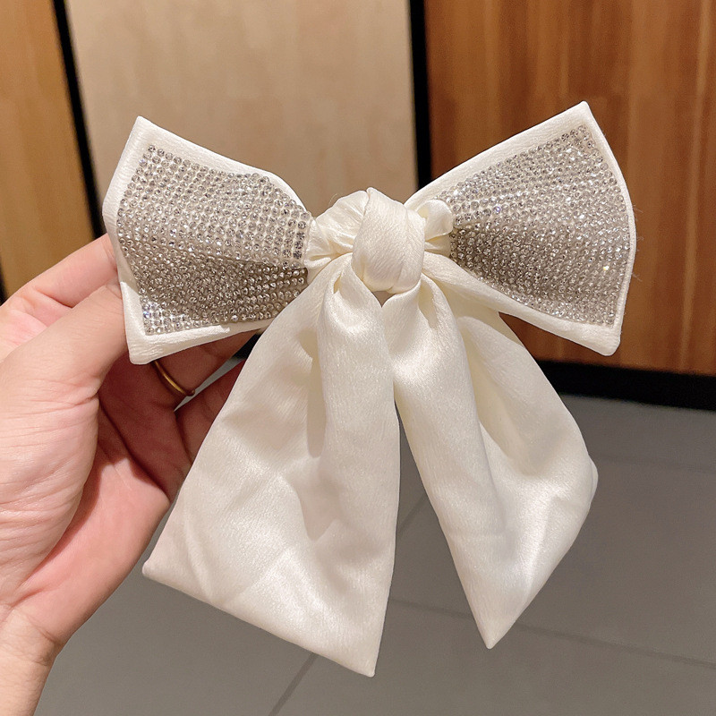 Bling Bling strass ciucuri agrafă de păr cu fundă de satin agrafe de nuntă coreeană agrafe de păr accesorii pentru cleme de păr pentru femei