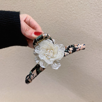 Noi gheare de păr coreeane pentru femei, acrilice, agrafe de păr cu flori dulci, ace, perle mari, accesorii de păr pentru fete