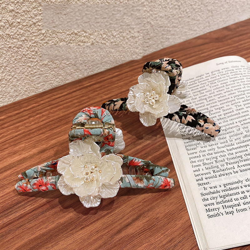 Noi gheare de păr coreeane pentru femei, acrilice, agrafe de păr cu flori dulci, ace, perle mari, accesorii de păr pentru fete