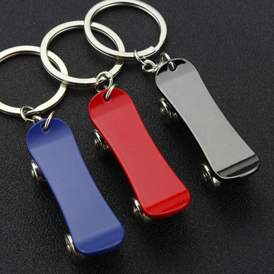 Breloc creativ pentru scuter cu vârful degetelor din oțel inoxidabil Breloc pentru chei pentru degete Skateboard Jucărie de decomprimare Cadou Accesorii pentru suport de chei