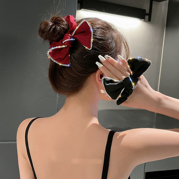 Блестящи кристали Панделки за коса Scrunchies Вратовръзки Корейско въже Шифонови ластици Държач за опашка Момичета Аксесоари за коса за жени