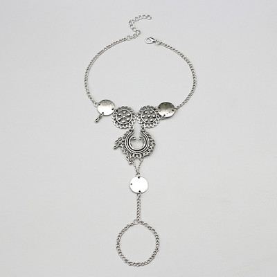 Tocona Vintage de culoare argintie lanț pentru picioare Boemia ciucuri gleznele pentru femei Sandale desculțe Bijuterii de vară Drop Shipping 3544