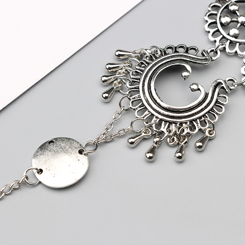 Tocona Vintage de culoare argintie lanț pentru picioare Boemia ciucuri gleznele pentru femei Sandale desculțe Bijuterii de vară Drop Shipping 3544