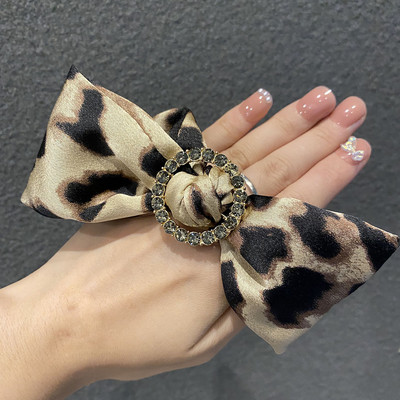 Scrunchies de păr cu fundă cu strasuri de lux, frânghie coreeană, benzi elastice de cauciuc, suport pentru coadă de cal, accesorii pentru păr pentru femei, nou