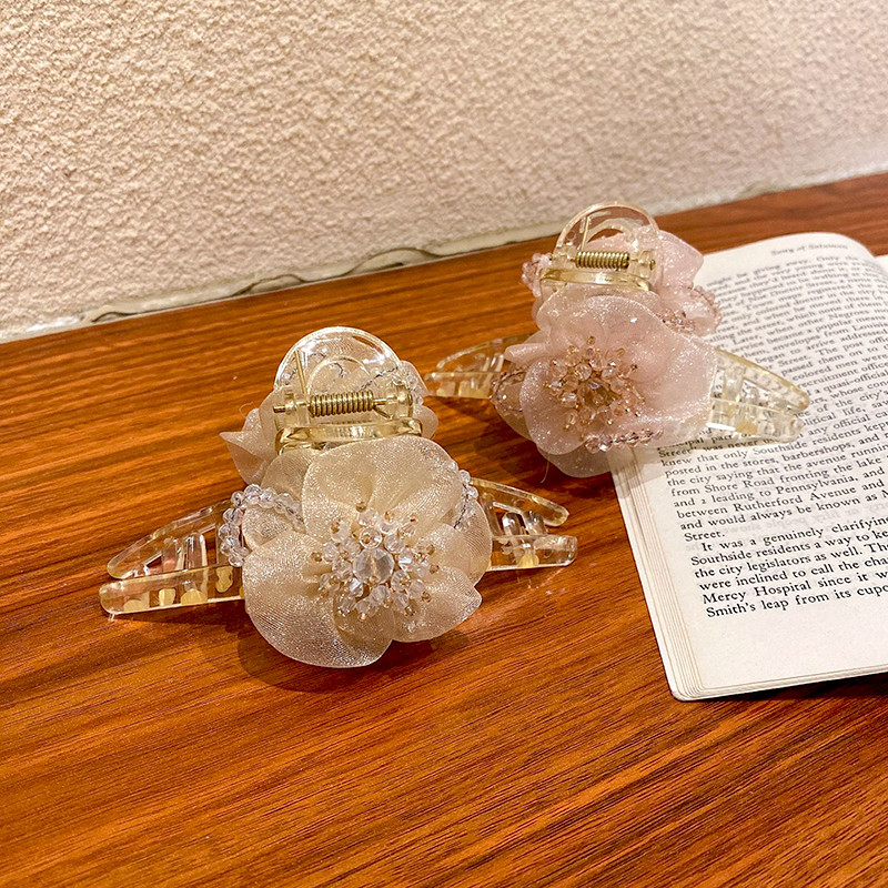 Gheare de păr pentru femei în stil coreean Agrafe de păr din acrilic Agrafe de păr cu flori dulci Articole de păr cu geometrie mari pentru fete Accesorii de păr de vară