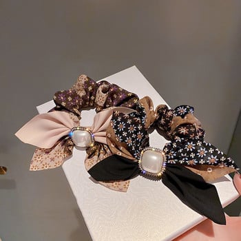 Блестящи кристали Панделки за коса Scrunchies Вратовръзки Корейско въже Шифонови ластици Държач за опашка Момичета Аксесоари за коса за жени