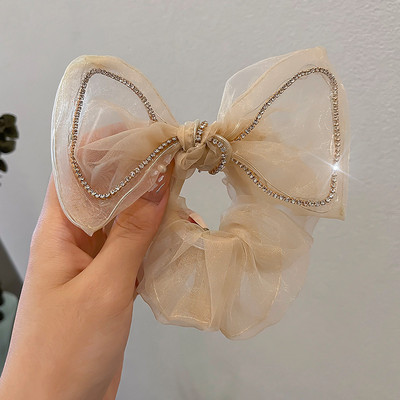 Bling Strasuri Funde de păr Scrunchies Cravate Funie coreeană șifon Benzi de cauciuc Suport pentru coadă de cal Accesorii de păr pentru fete