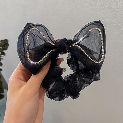 Bling Strasuri Funde de păr Scrunchies Cravate Funie coreeană șifon Benzi de cauciuc Suport pentru coadă de cal Accesorii de păr pentru fete