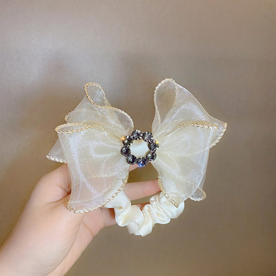 Bling Strasuri Funde de păr Scrunchies Cravate Funie coreeană șifon Benzi de cauciuc Suport pentru coadă de cal Accesorii de păr pentru fete