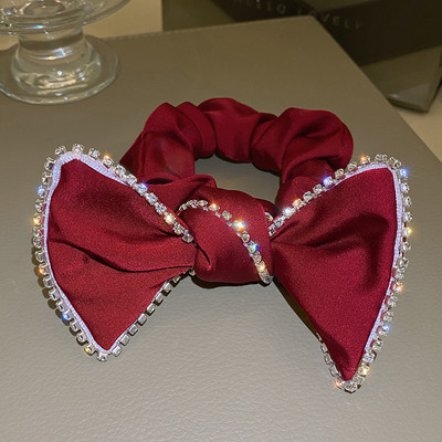 Bling Strasuri Funde de păr Scrunchies Cravate Funie coreeană șifon Benzi de cauciuc Suport pentru coadă de cal Accesorii de păr pentru fete