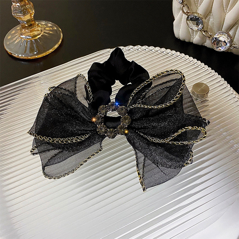 Bling Strasuri Funde de păr Scrunchies Cravate Funie coreeană șifon Benzi de cauciuc Suport pentru coadă de cal Accesorii de păr pentru fete