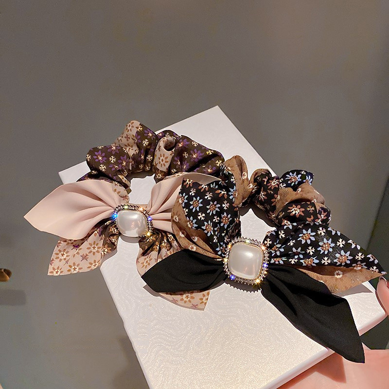 Bling Strasuri Funde de păr Scrunchies Cravate Funie coreeană șifon Benzi de cauciuc Suport pentru coadă de cal Accesorii de păr pentru fete