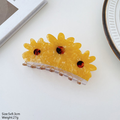 Design Acetat Margaretă Lalea Floarea-soarelui Floare Gheare de păr Clip Drăguț Palm Ochi Evil Evil Ace Ace de păr Accesorii pentru păr pentru femei Nou