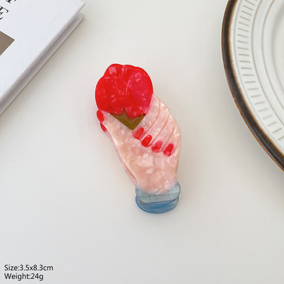 Design Acetat Margaretă Lalea Floarea-soarelui Floare Gheare de păr Clip Drăguț Palm Ochi Evil Evil Ace Ace de păr Accesorii pentru păr pentru femei Nou