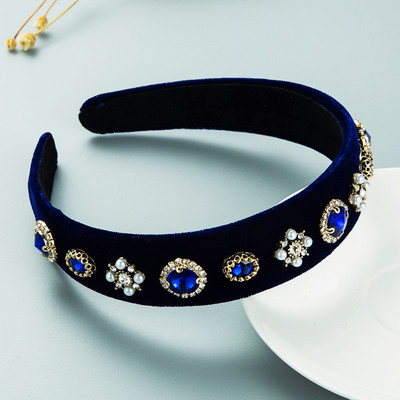 Bentițe gotice de lux din cristal pentru femei Accesorii pentru păr, realizate manual, în stil retro, cu perle, benzi de păr cu arc de designer