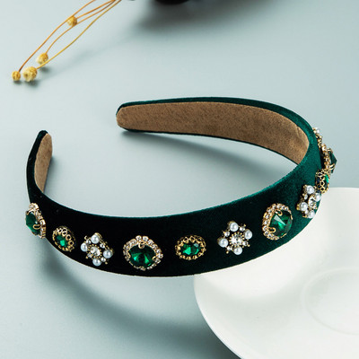 Bentițe gotice de lux din cristal pentru femei Accesorii pentru păr, realizate manual, în stil retro, cu perle, benzi de păr cu arc de designer