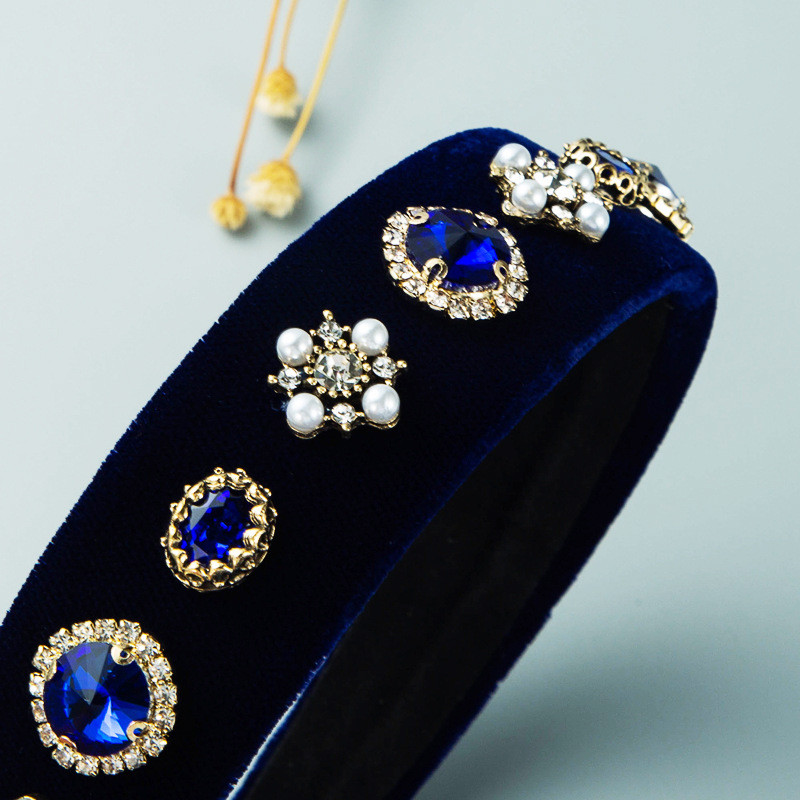 Bentițe gotice de lux din cristal pentru femei Accesorii pentru păr, realizate manual, în stil retro, cu perle, benzi de păr cu arc de designer