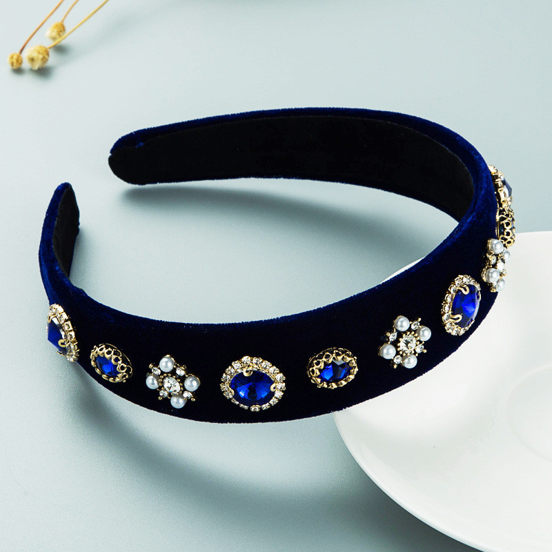 Bentițe gotice de lux din cristal pentru femei Accesorii pentru păr, realizate manual, în stil retro, cu perle, benzi de păr cu arc de designer