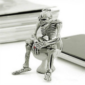 Divat Horror Cool Skeleton akril kulcstartó Újdonság WC formájú medál férfi punk kiegészítők autós kulcstartó varik