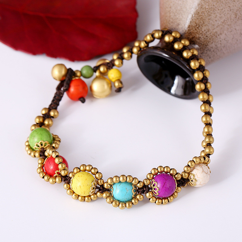 Nou design original unic, boem, etnic, lucrat manual, cu mărgele din piatră naturală, gleznă cu clopot, la modă, plajă, bikini, podium, bijuterii pentru picioare