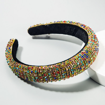 Luksusa Bling Rhinestone galvas saite sievietēm Dizaineru matu aksesuāri Kāzu līgavu galvassegas Matu lente Aplauzums Galvas lente Galvas lente