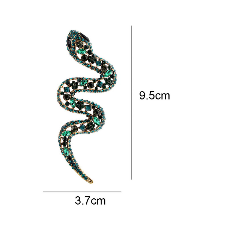 CINDY XIANG Broșe mari cu șarpe cu stras pentru femei, modă vintage, haină cu animale, bijuterii de iarnă, cadou disponibil în 3 culori