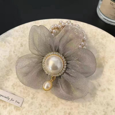 Legături de păr cu perle noi, de modă coreeană, cu strasuri, benzi de cauciuc, suport pentru coadă de cal, accesorii de păr pentru fete de vară pentru femei