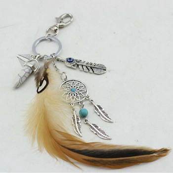 Μπρελόκ Dreamcatcher Charm Fashion Boho Κοσμήματα με φτερά μπρελόκ Opal Stone Artilady Natural για γυναίκες 2023 Metal