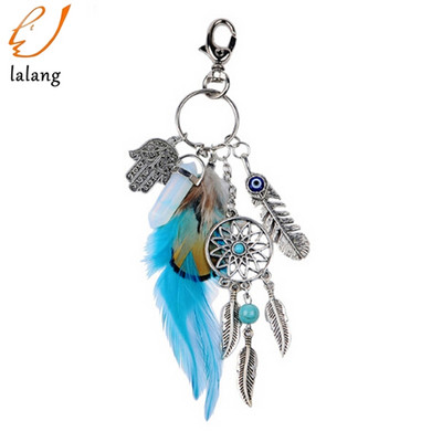 Breloc pentru geantă Dreamcatcher, bijuterii boho, breloc cu pene, piatră opală, Artilady naturală, pentru femei, 2023, metal