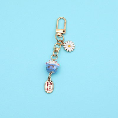 Nou Maneki Neko drăguț Sakura Ceramics Fortune Lucky Cat Breloc Breloc Geanta Mașină Pendent Accesorii Mobile Cadou cuplu