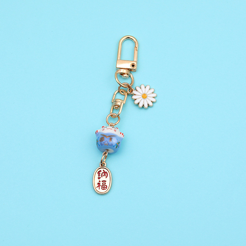 Nou Maneki Neko drăguț Sakura Ceramics Fortune Lucky Cat Breloc Breloc Geanta Mașină Pendent Accesorii Mobile Cadou cuplu