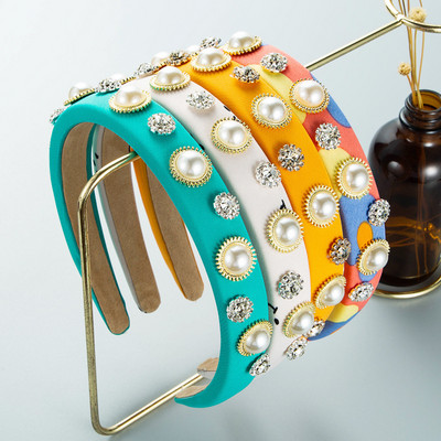 Bentite de lux baroc de epocă Bentita de păr îngustă cu diamante din perle Accesorii pentru păr în stil Ins Bentita de cristal pentru femei Noua sosire