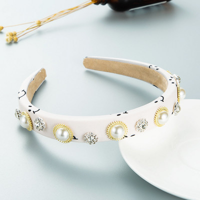 Bentite de lux baroc de epocă Bentita de păr îngustă cu diamante din perle Accesorii pentru păr în stil Ins Bentita de cristal pentru femei Noua sosire