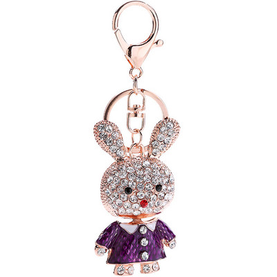 2022 Moda Cristal Strass Încântător Email Iepure Breloc Bărbați Mașină Breloc Inele Femei Fată Poșetă Pandantiv Breloc Inel