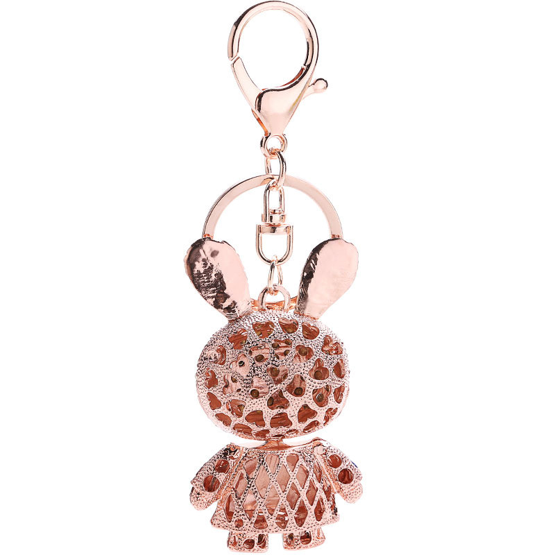 2022 Moda Cristal Strass Încântător Email Iepure Breloc Bărbați Mașină Breloc Inele Femei Fată Poșetă Pandantiv Breloc Inel