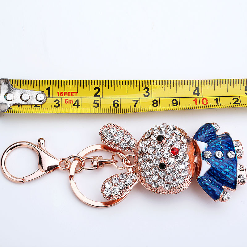 2022 Moda Cristal Strass Încântător Email Iepure Breloc Bărbați Mașină Breloc Inele Femei Fată Poșetă Pandantiv Breloc Inel