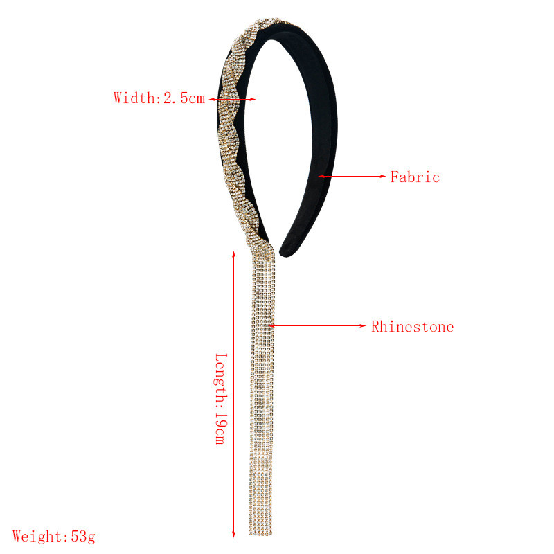 Bentita de lux stralucitoare cu stras pentru femei Benzi lungi cu fundita cu ciucuri Bentita de designer coreean Accesorii pentru banda de par de nunta Cadouri