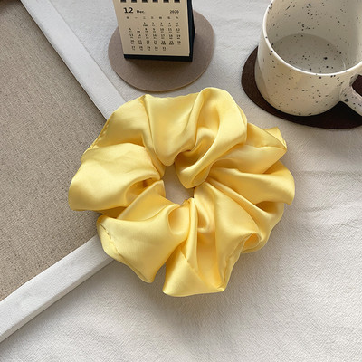 Scrunchie de păr din mătase, de 7 inch, benzi de culoare solidă, accesorii pentru cap pentru femei, cravate de coadă de cal din mătase, accesorii de păr coreeane pentru femei