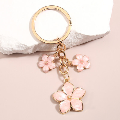 Breloc drăguț cu plante Sakura, breloc cu flori, breloc emailat, pentru femei, fete, accesoriu pentru geantă, chei de mașină, bricolaj, bijuterii dulci, cadouri